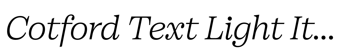 Cotford Text Light Italic
